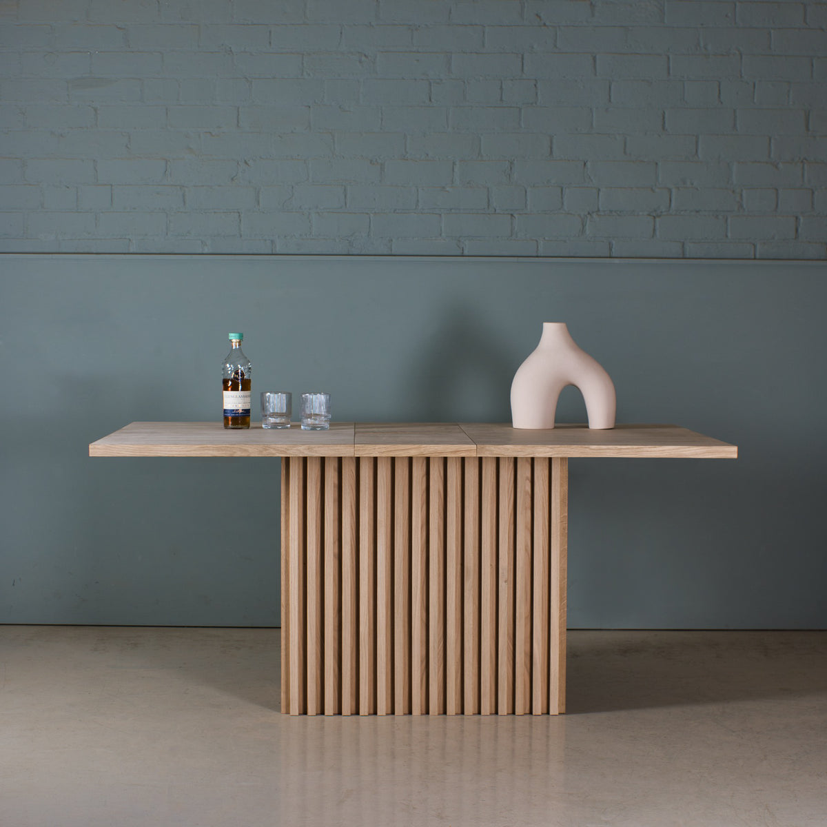 Fluted Oak Extending Dining Table, Colm