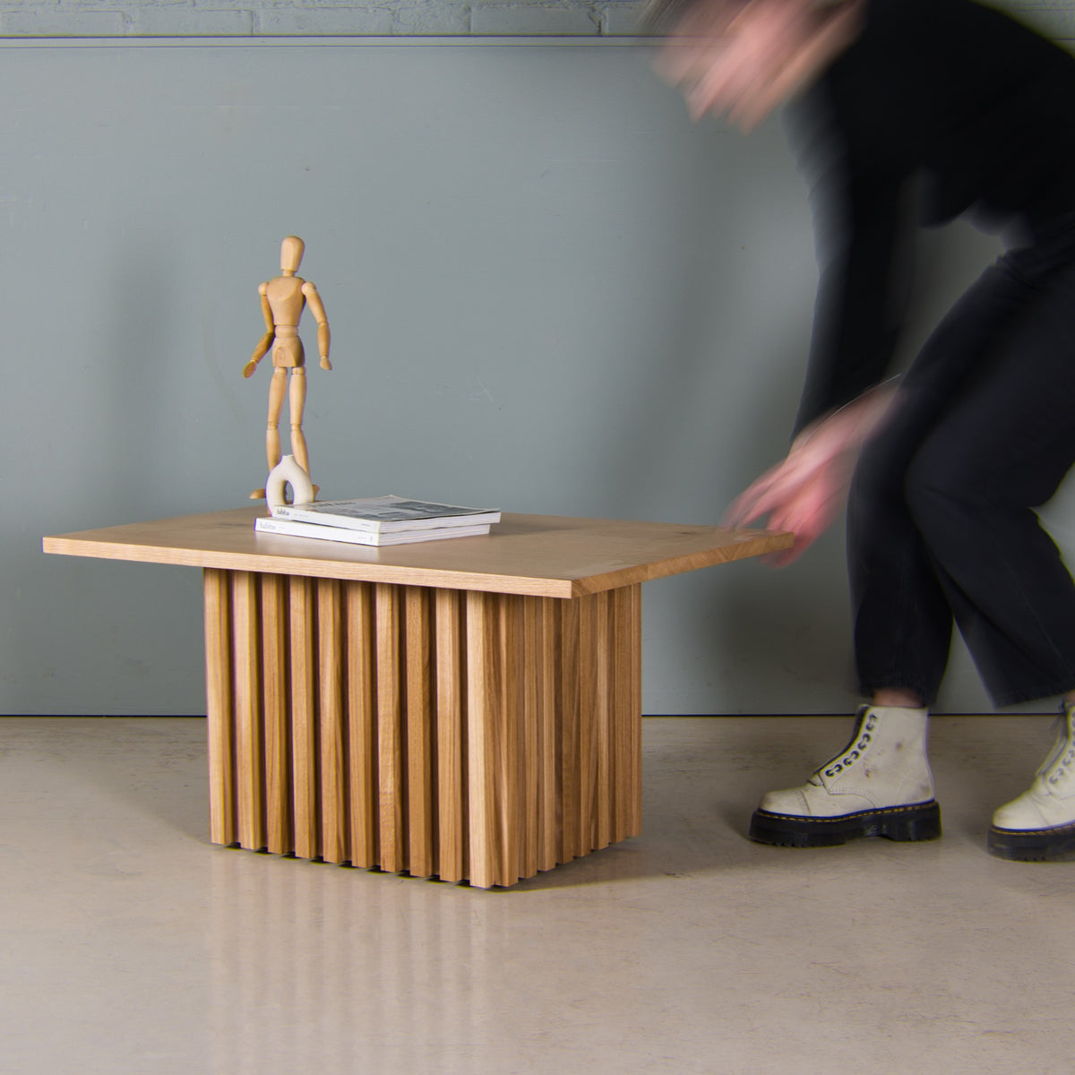 Fluted Oak Coffee Table, Reid