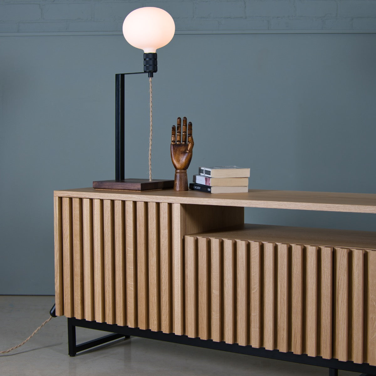 Fluted Oak TV Unit