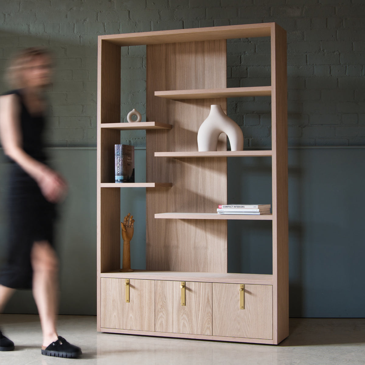 Oak Shelving Unit with Cupboards, Vlad
