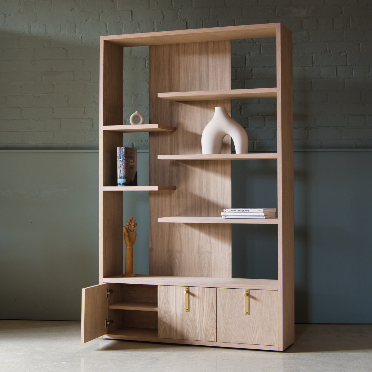 Oak Shelving Unit with Cupboards, Vlad