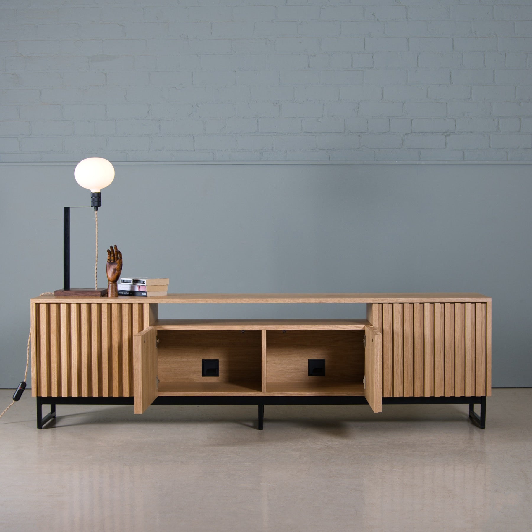 Fluted Oak TV Unit