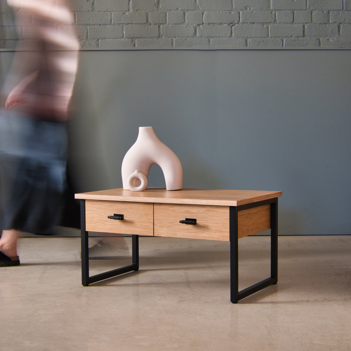 Oak Coffee Table with Drawers, Tove