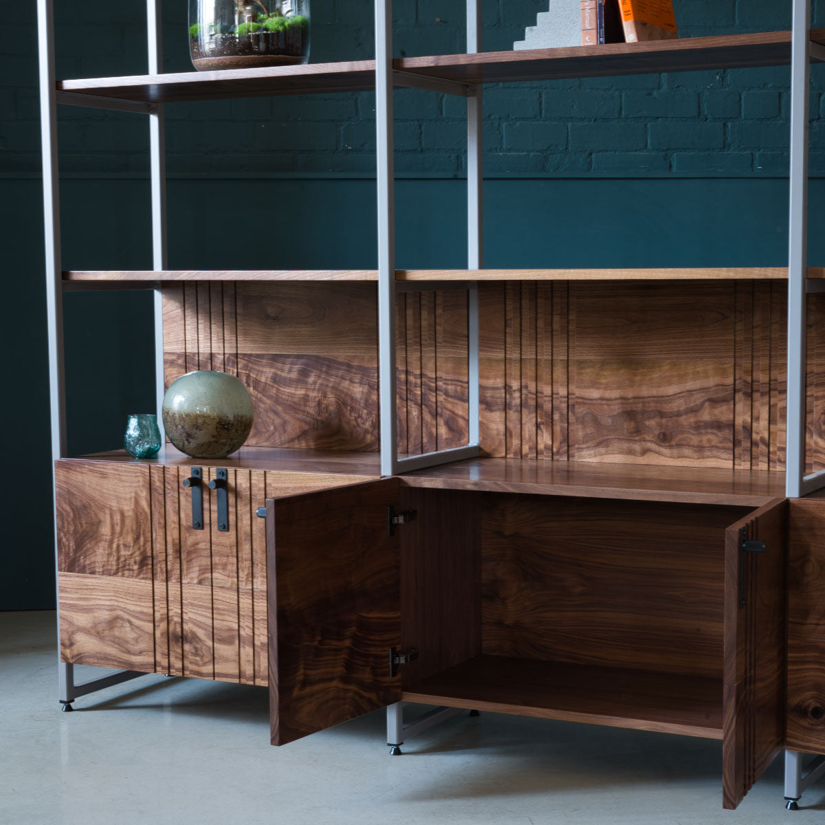 An image of the Walnut Shelving Unit, Novo product available from Koda Studios