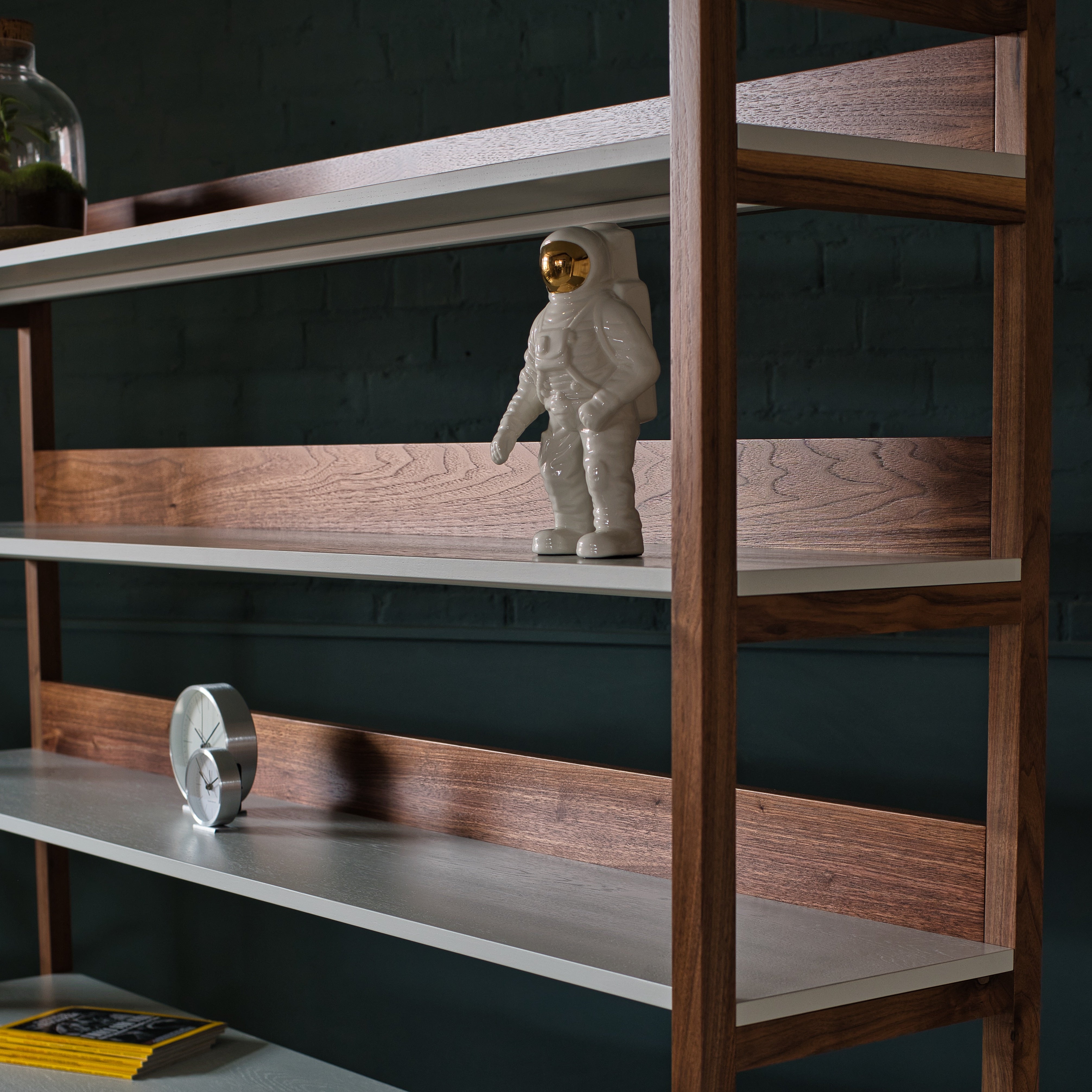 An image of the Walnut Shelving Unit, Inka product available from Koda Studios
