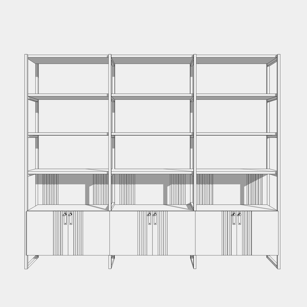 An image of the Walnut Shelving Unit, Novo product available from Koda Studios