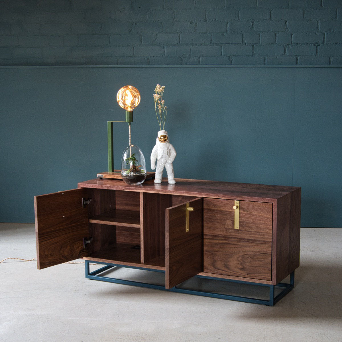 An image of the Walnut Media Cabinet, Aeris product available from Koda Studios