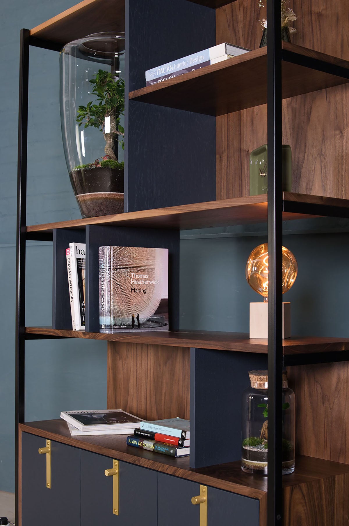 An image of the Walnut Bookcase, Hague product available from Koda Studios