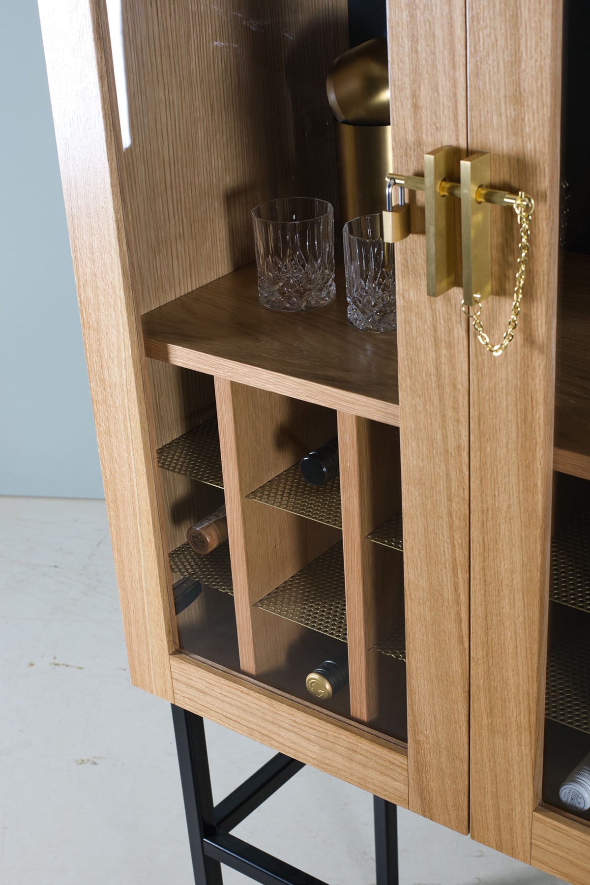 An image of the Oak Drinks Cabinet product available from Koda Studios