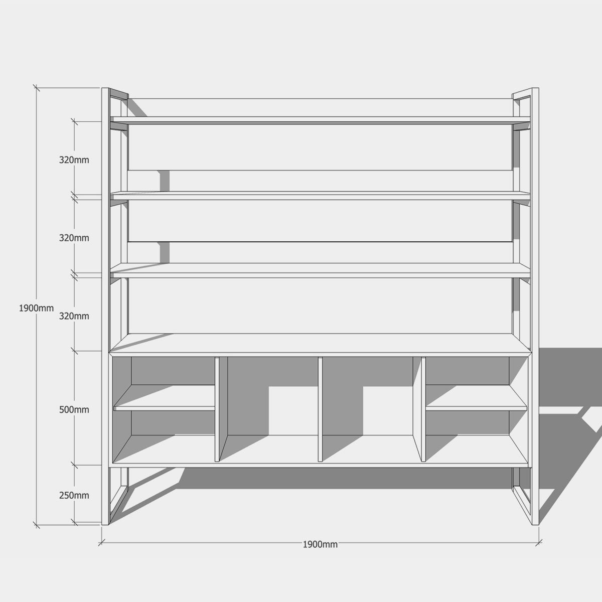 An image of the Walnut Shelving Unit, Ari product available from Koda Studios
