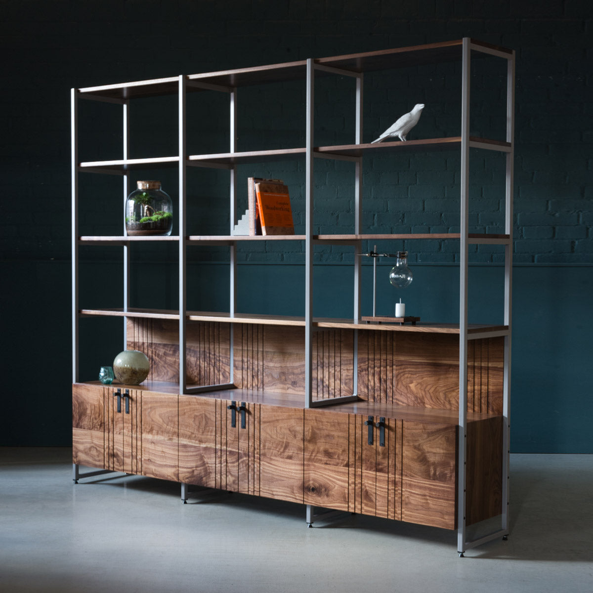 An image of the Walnut Shelving Unit, Novo product available from Koda Studios