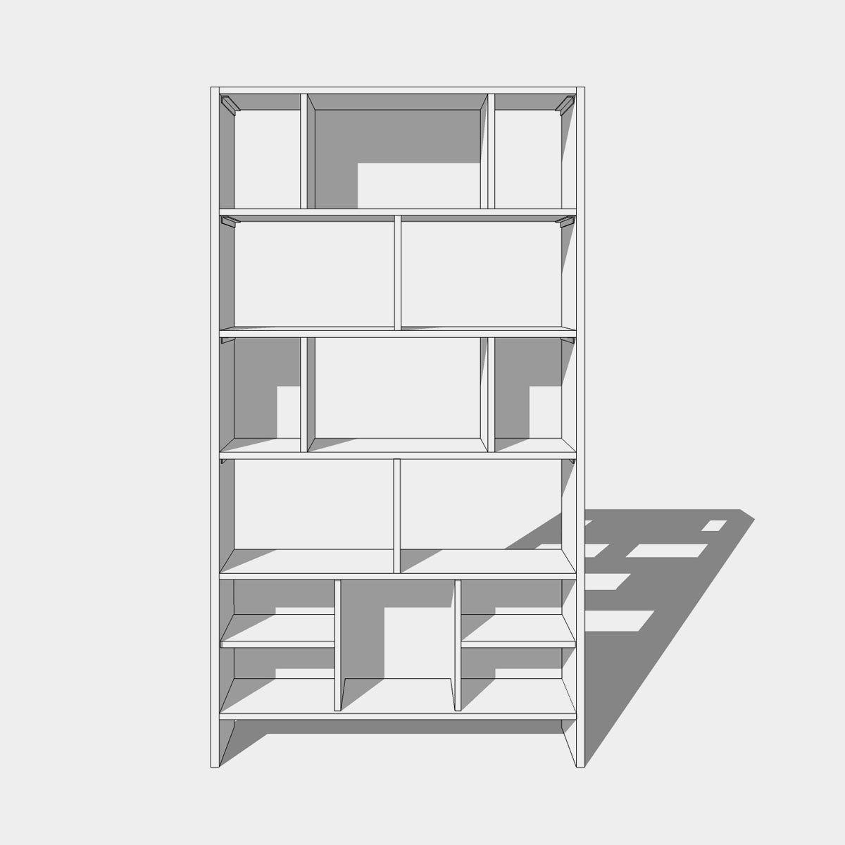 An image of the Walnut Bookcase, Aeris product available from Koda Studios