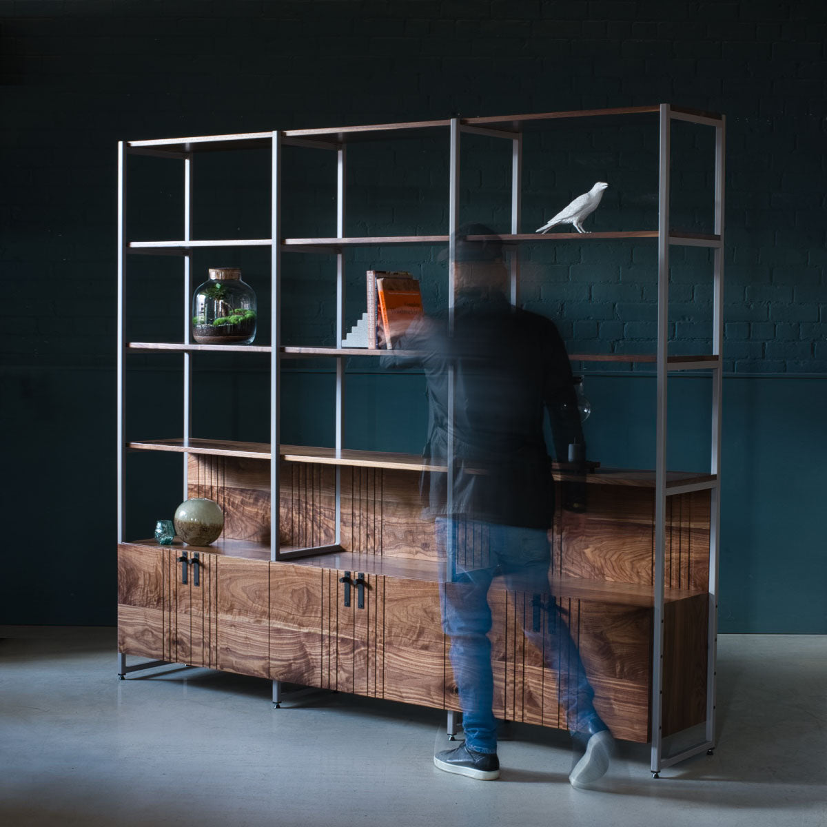 An image of the Walnut Shelving Unit, Novo product available from Koda Studios