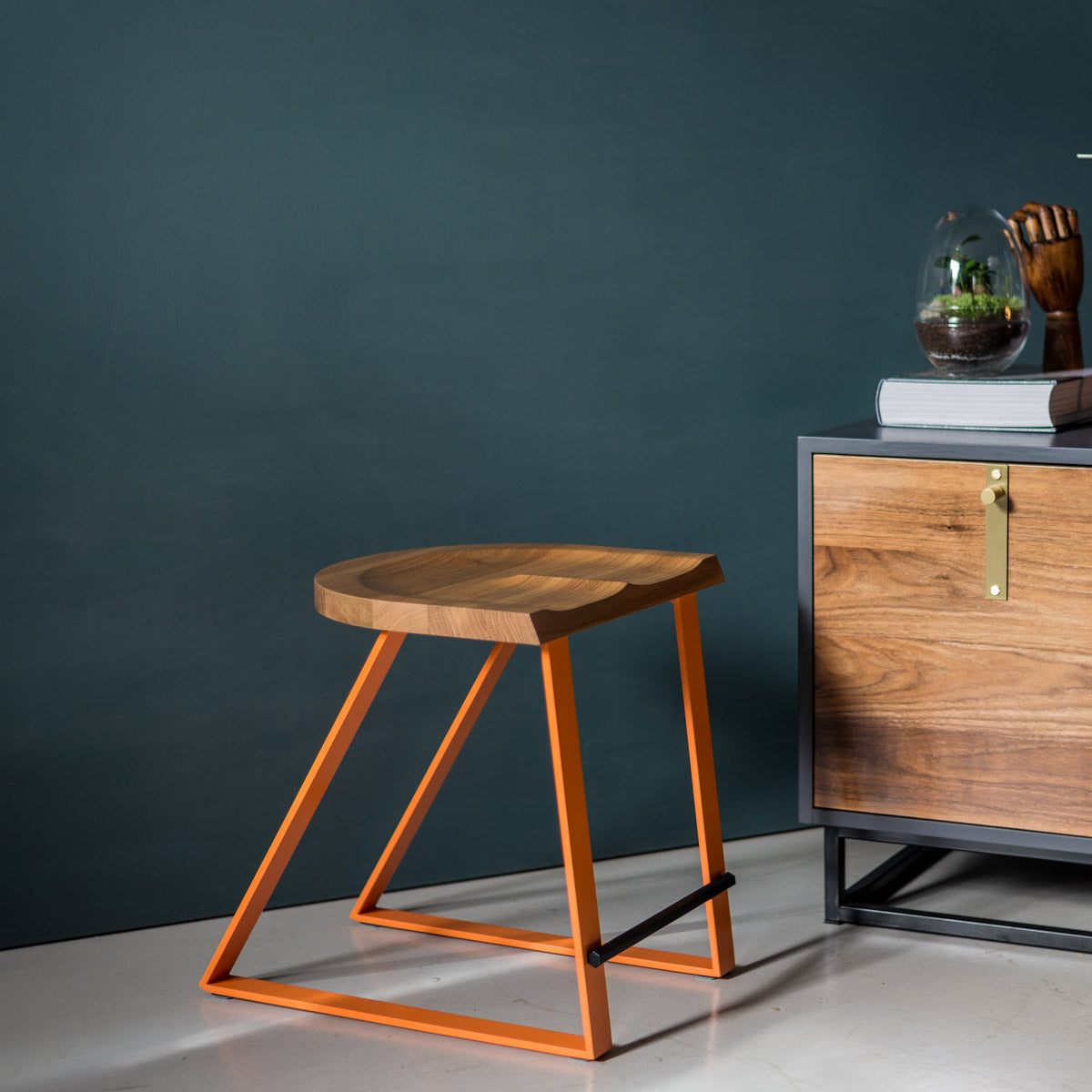 An image of the Oak Dining Stool, Angle product available from Koda Studios