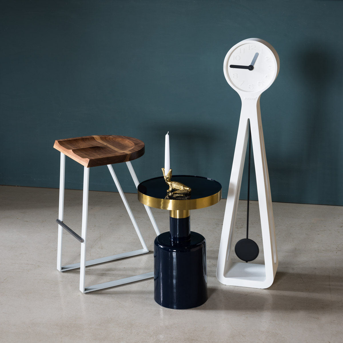 An image of the Walnut Counter Stool, Angle product available from Koda Studios