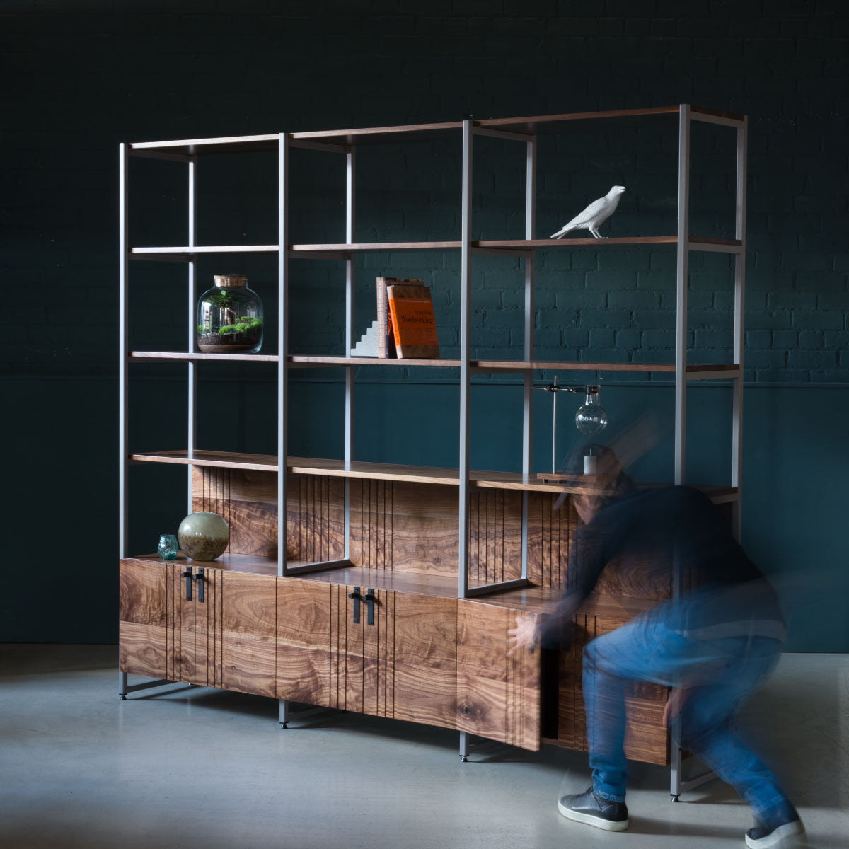 An image of the Walnut Shelving Unit, Novo product available from Koda Studios