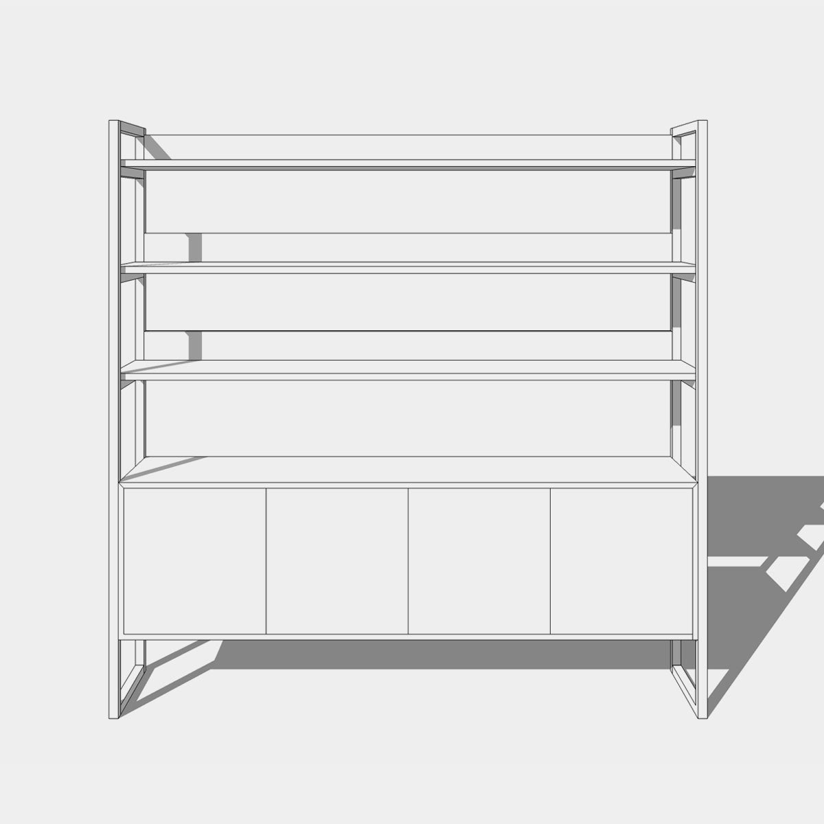 An image of the Walnut Shelving Unit, Ari product available from Koda Studios