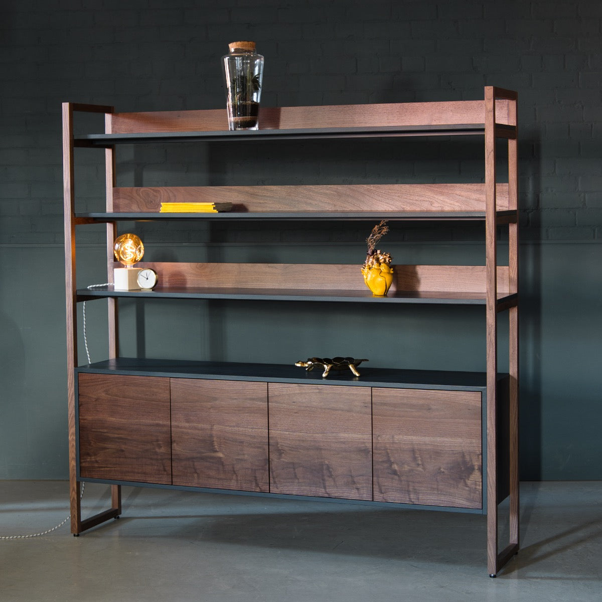 An image of the Walnut Shelving Unit, Ari product available from Koda Studios