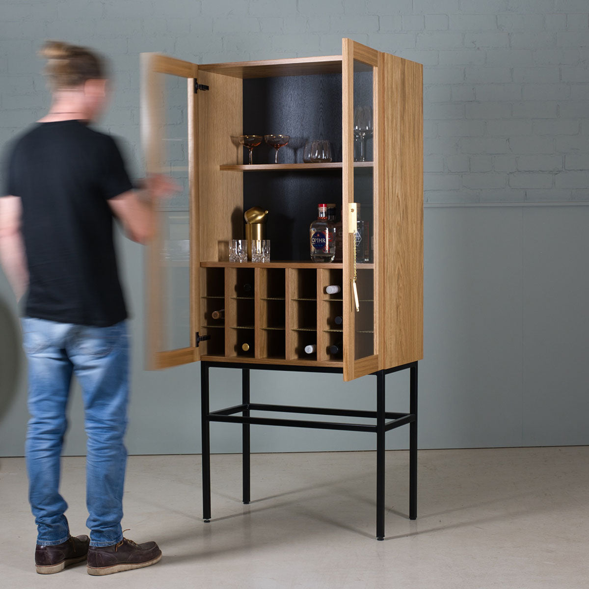 An image of the Oak Drinks Cabinet product available from Koda Studios