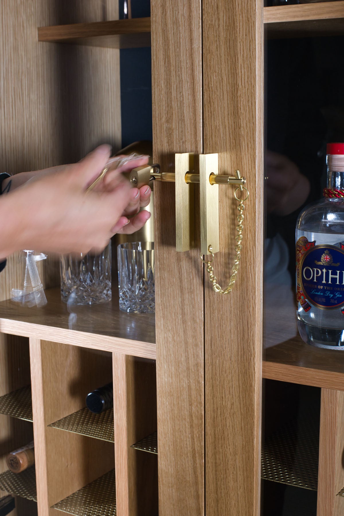 An image of the Oak Drinks Cabinet product available from Koda Studios