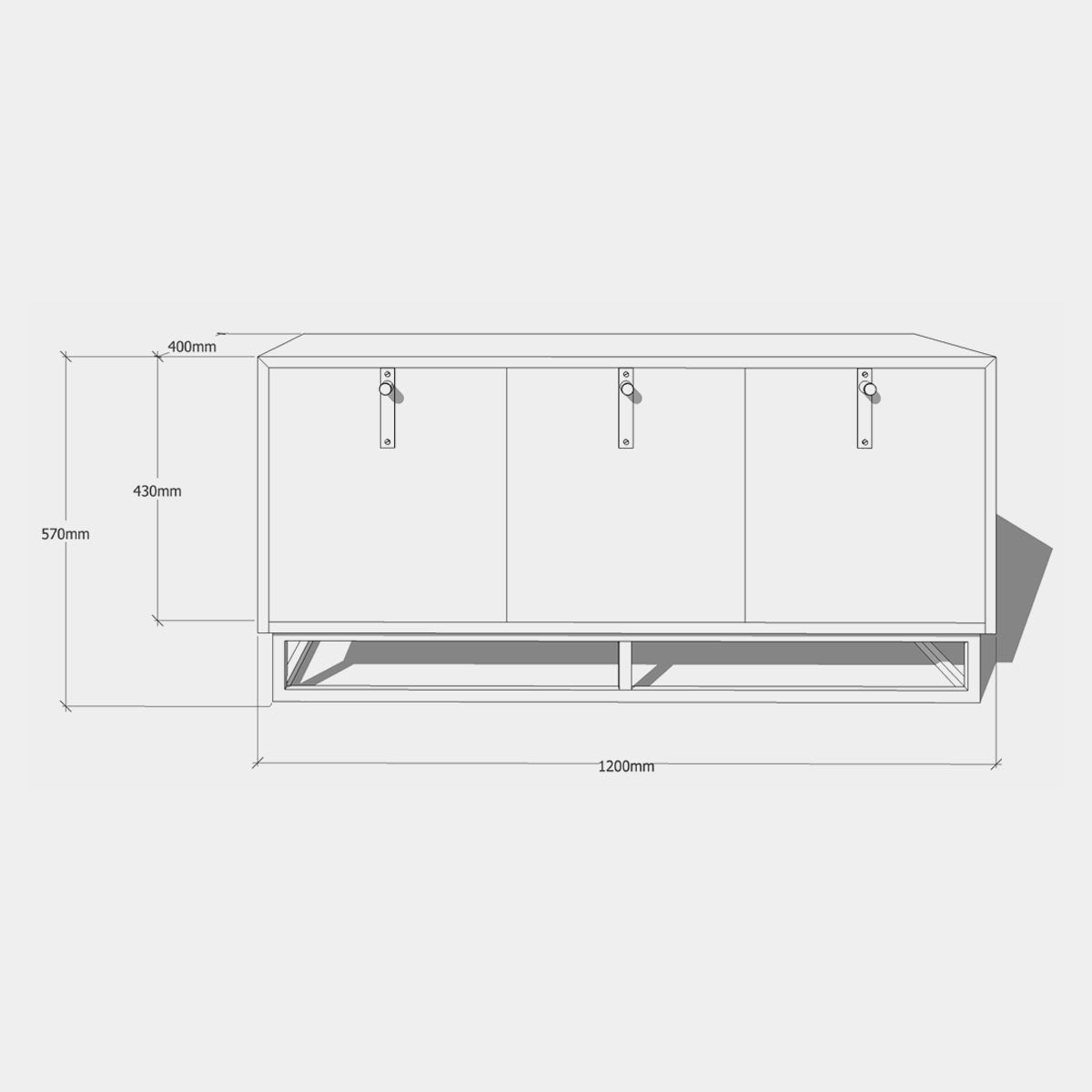 An image of the Walnut Media Cabinet, Aeris product available from Koda Studios