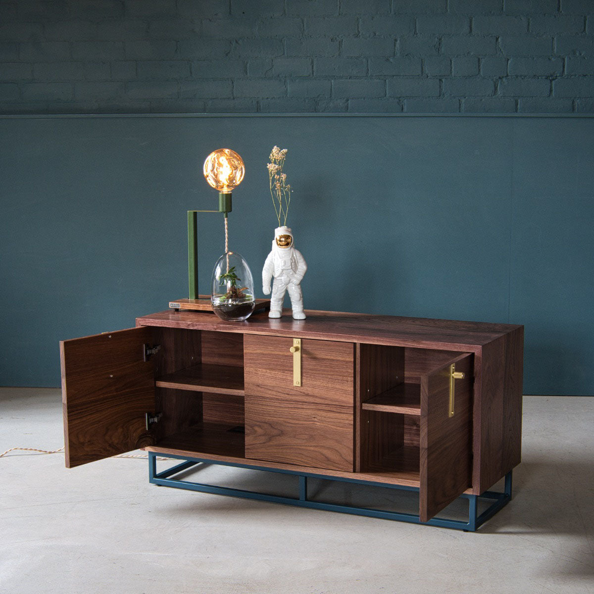An image of the Walnut Media Cabinet, Aeris product available from Koda Studios