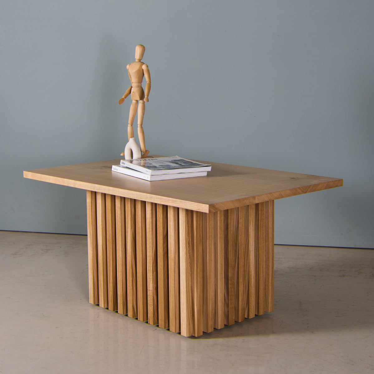 Fluted Oak Coffee Table, Reid