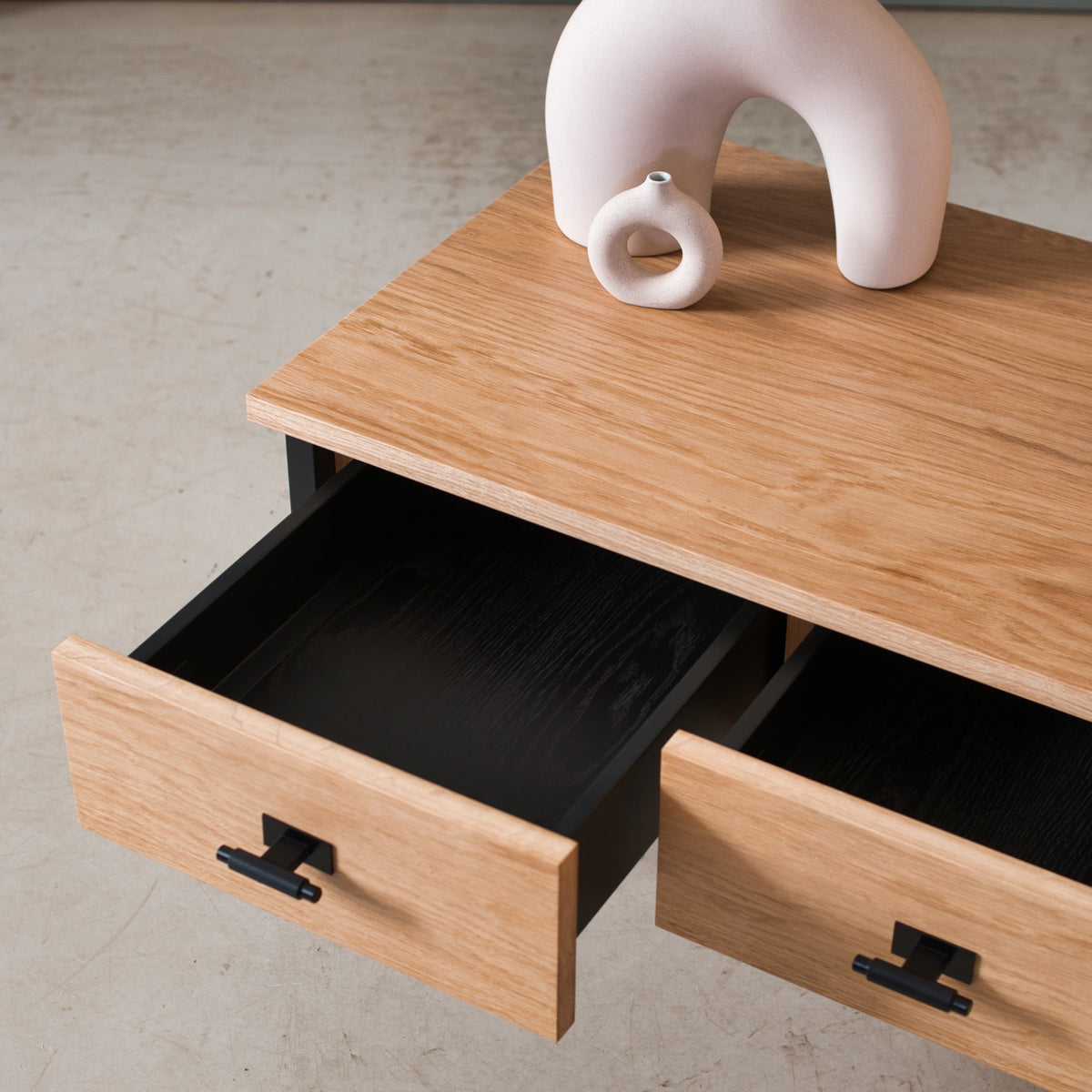 Oak Coffee Table with Drawers, Tove