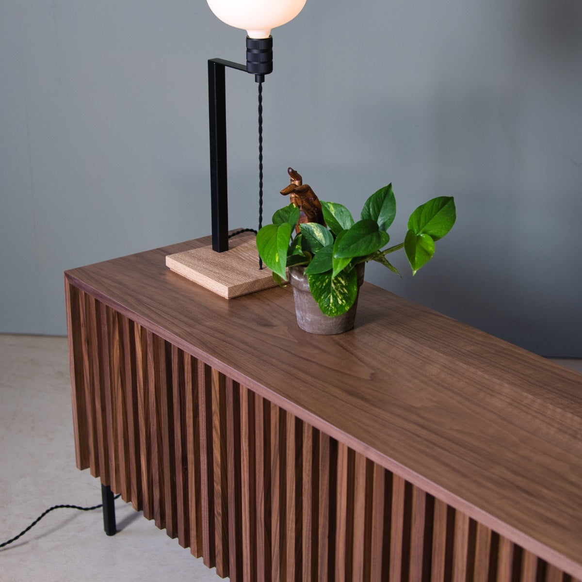 Fluted Storage Cabinet, Walnut