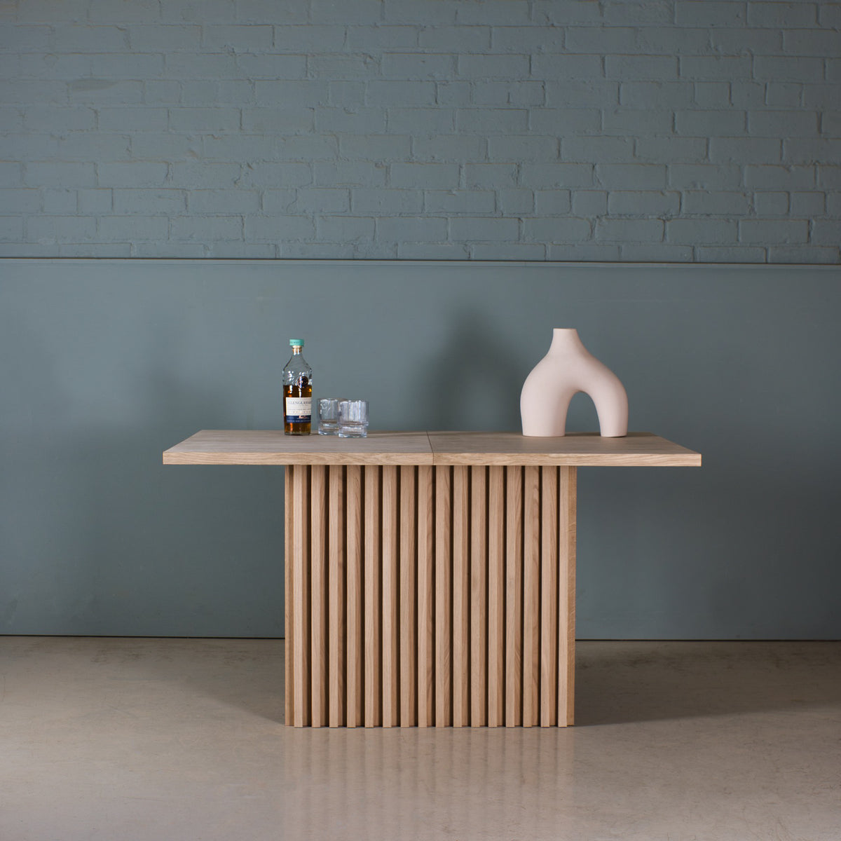 Fluted Oak Extending Dining Table, Colm