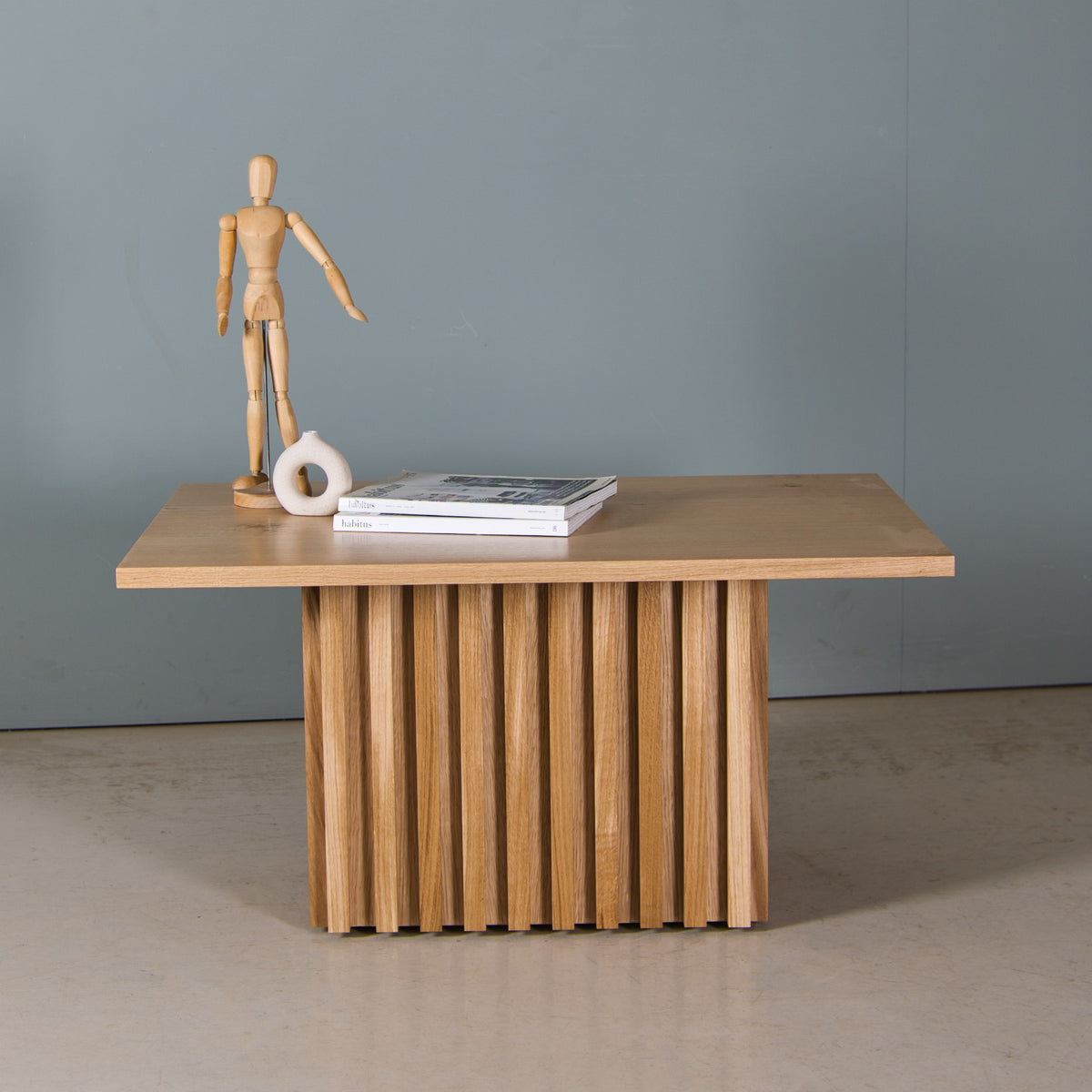 Fluted Oak Coffee Table, Reid