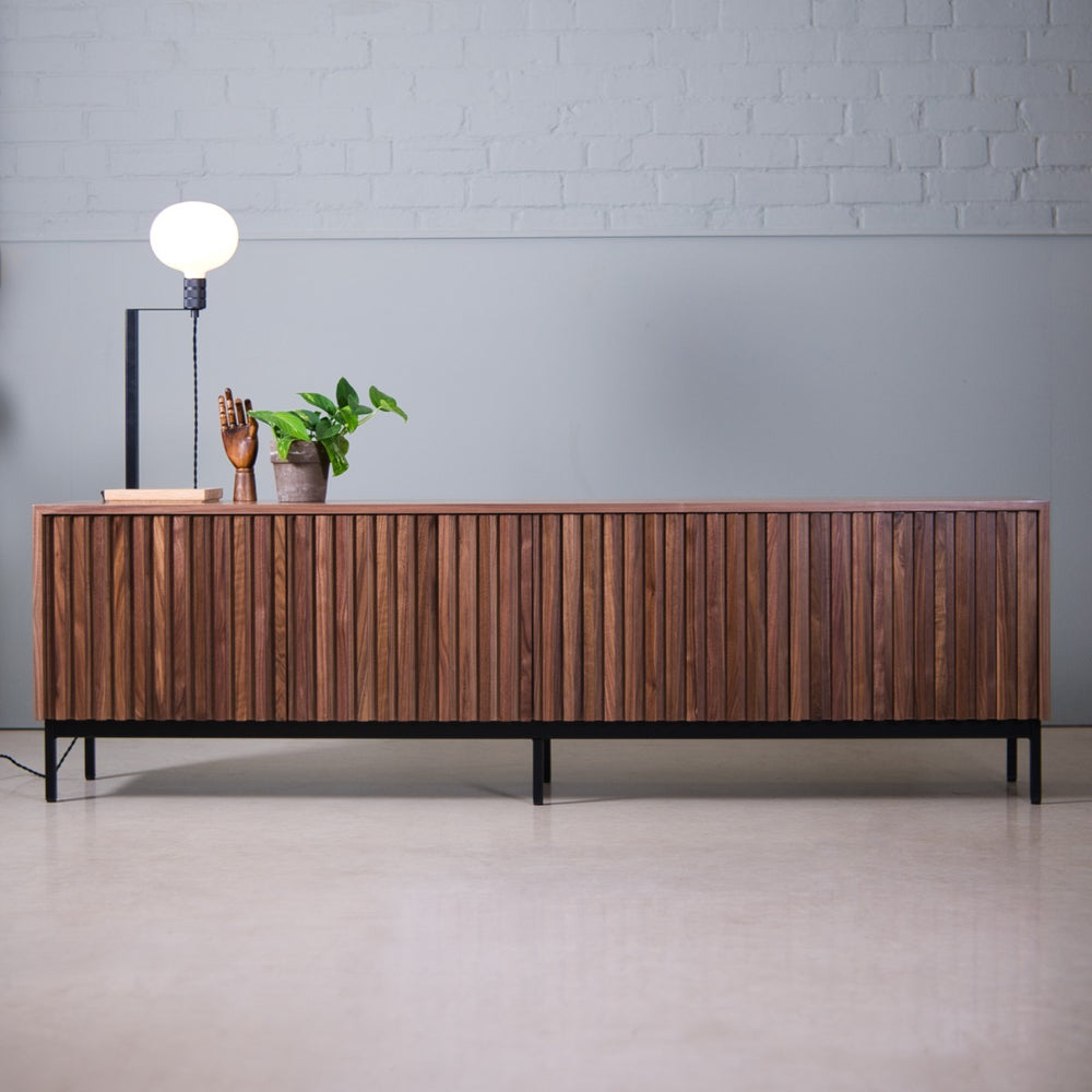Fluted Storage Unit Fluted Storage Cabinet, Fluted Walnut Media Unit | KODA Studios