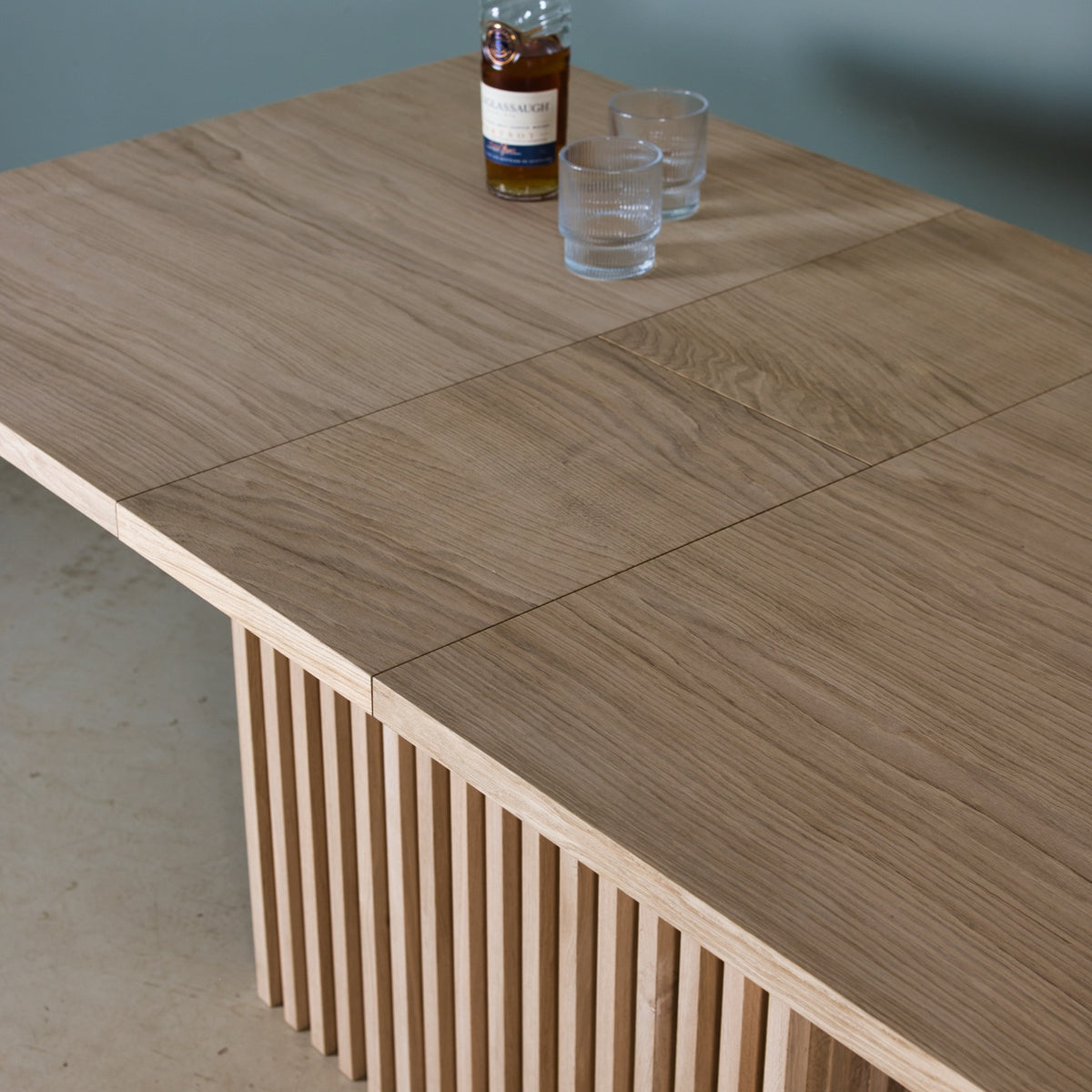 Fluted Oak Extending Dining Table, Colm