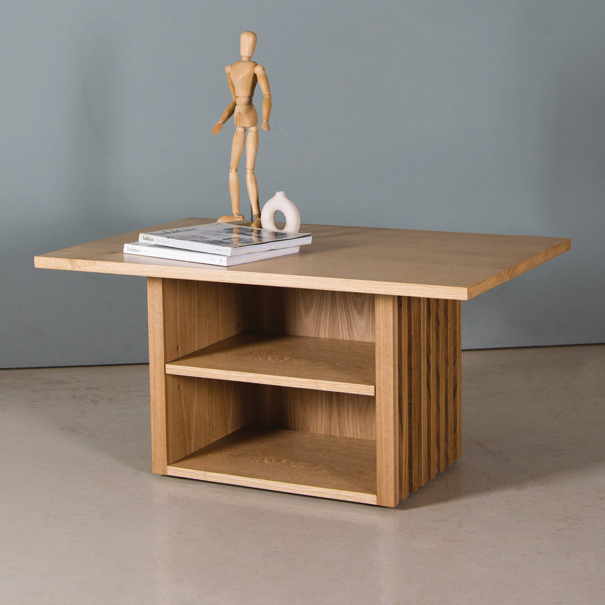 Fluted Oak Coffee Table, Reid