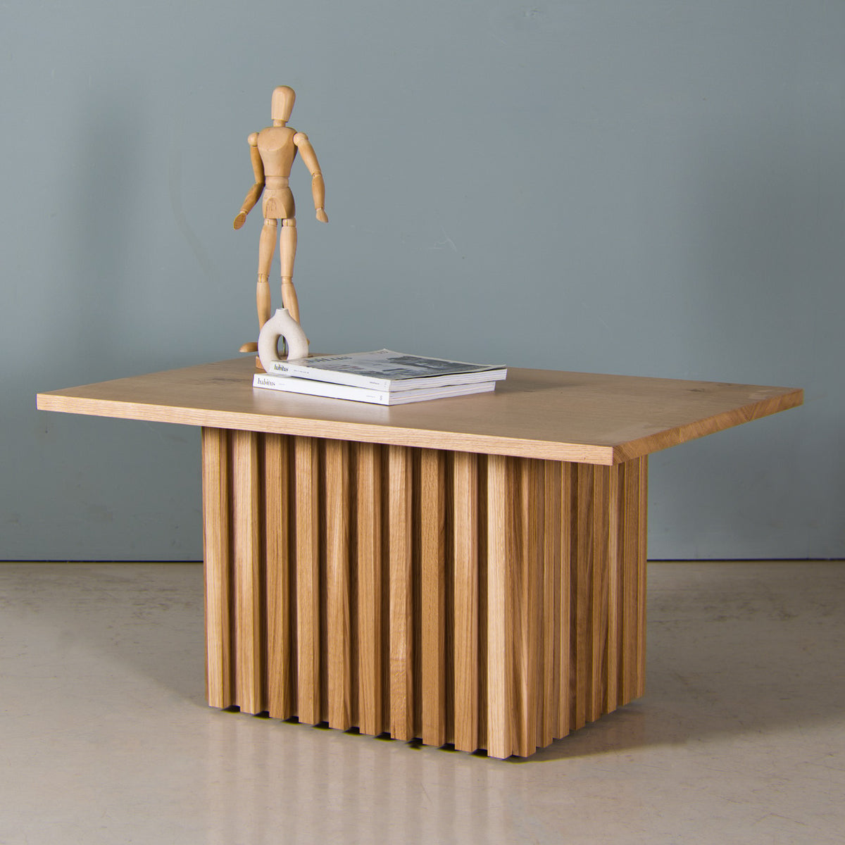 Fluted Oak Coffee Table, Reid