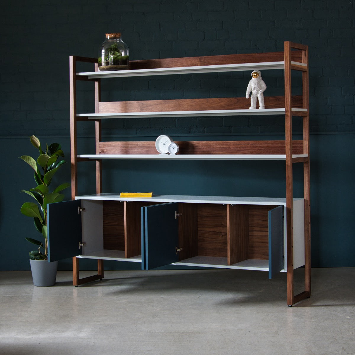 An image of the Walnut Shelving Unit, Inka product available from Koda Studios