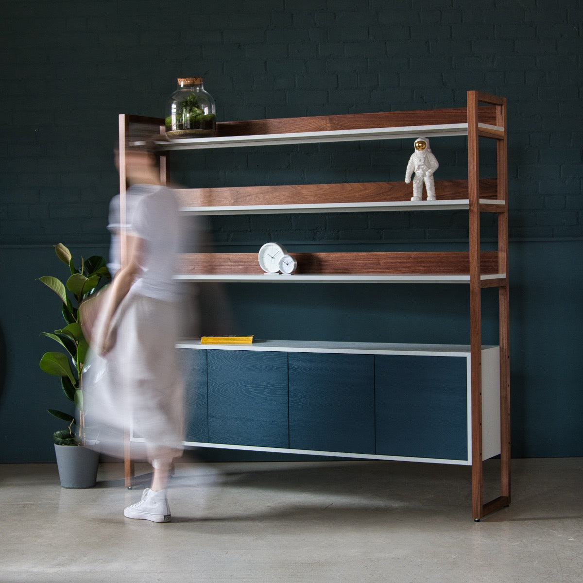 An image of the Walnut Shelving Unit, Inka product available from Koda Studios