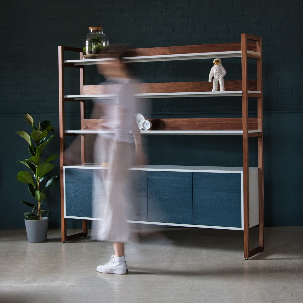 An image of the Walnut Shelving Unit, Inka product available from Koda Studios