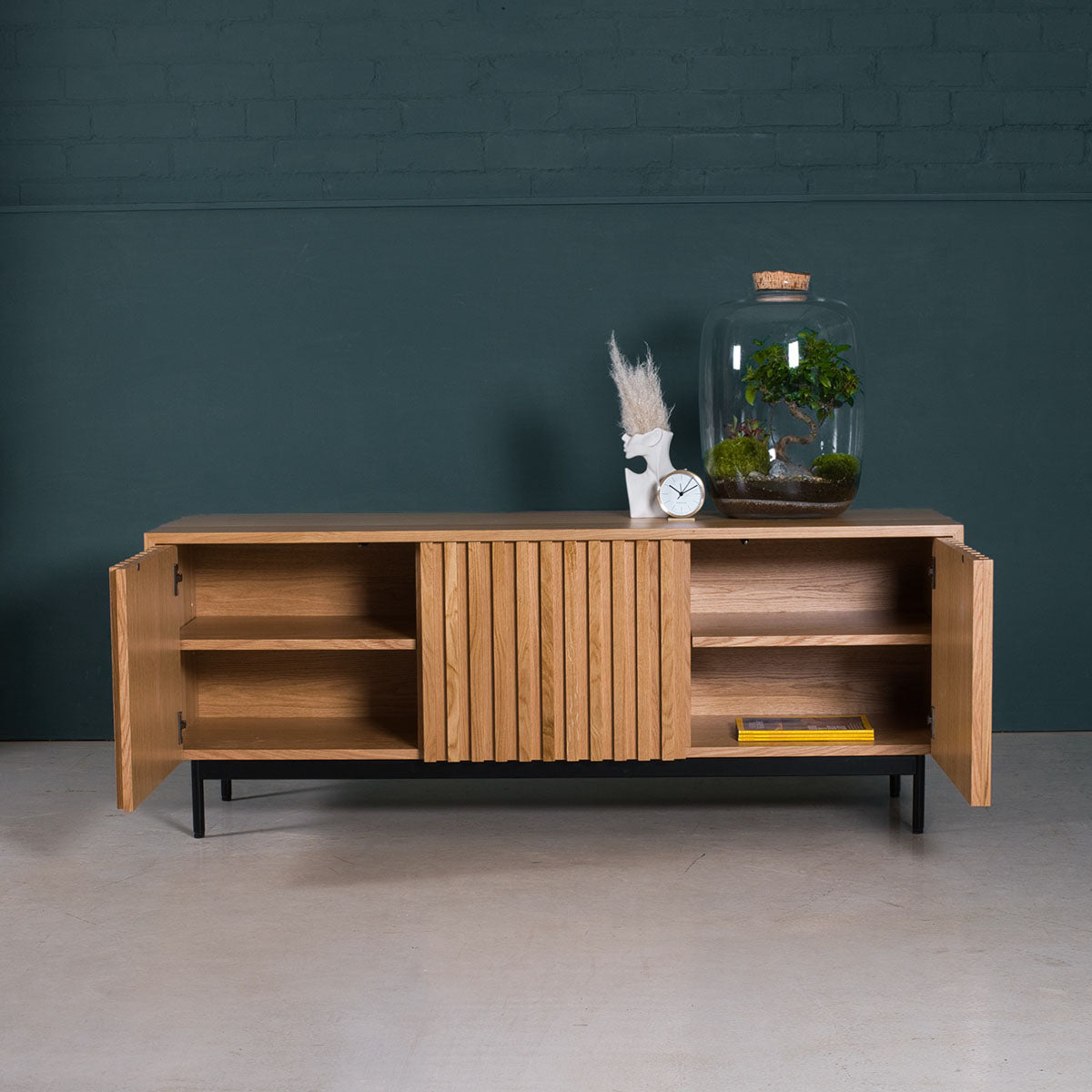 An image of the Fluted Oak Cabinet product available from Koda Studios