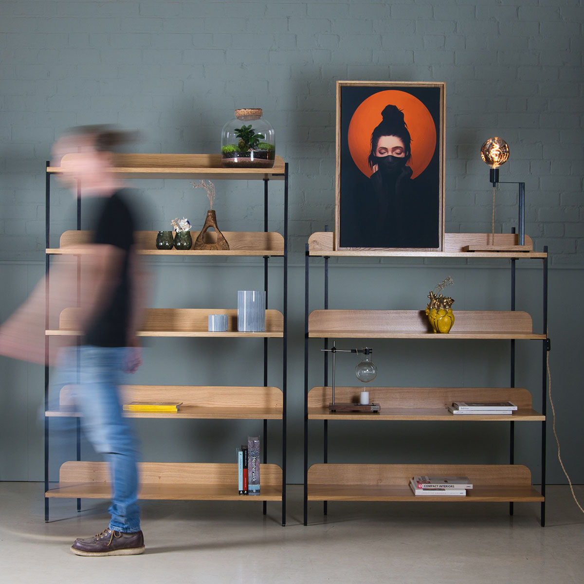 An image of the Oak Bookcase, Sia product available from Koda Studios