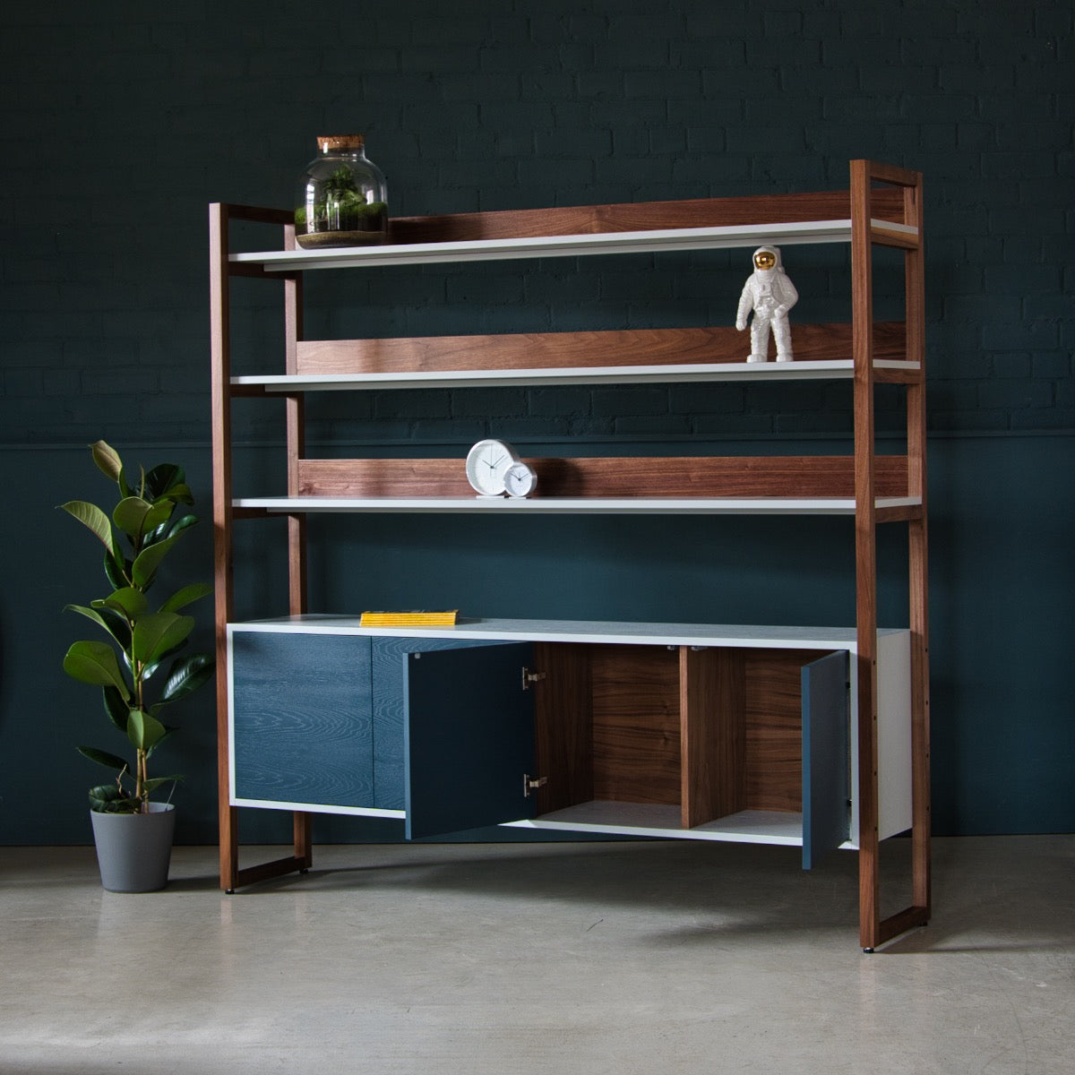 An image of the Walnut Shelving Unit, Inka product available from Koda Studios