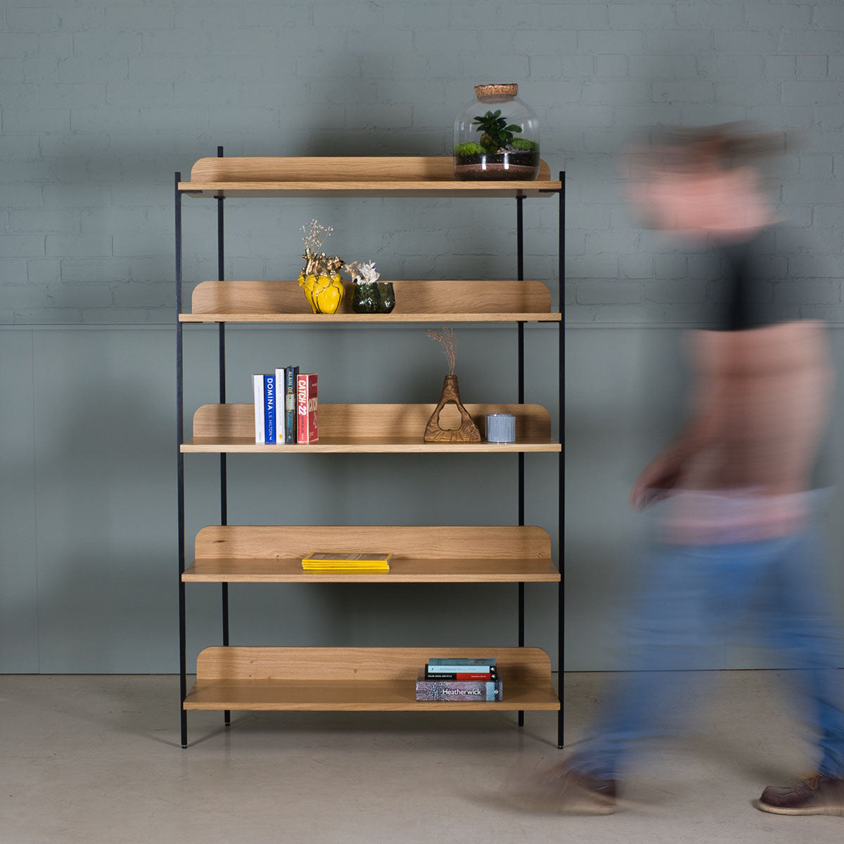 An image of the Oak Bookcase, Sia product available from Koda Studios