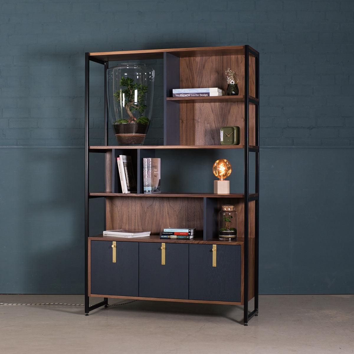 An image of the Walnut Bookcase, Hague product available from Koda Studios