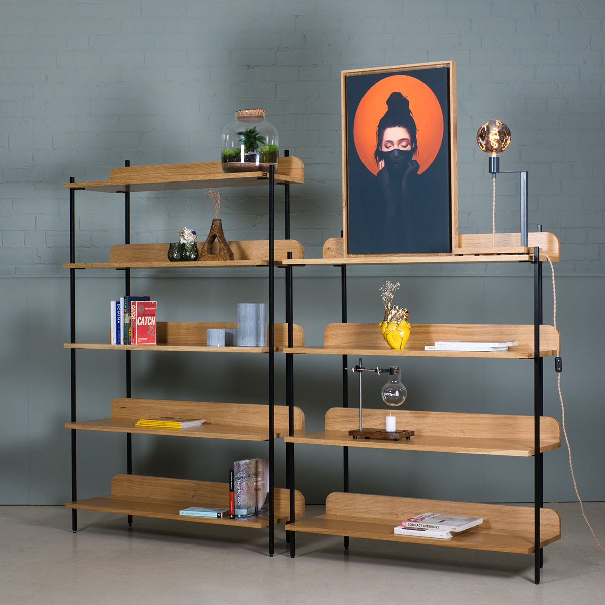 An image of the Oak Bookcase, Sia product available from Koda Studios
