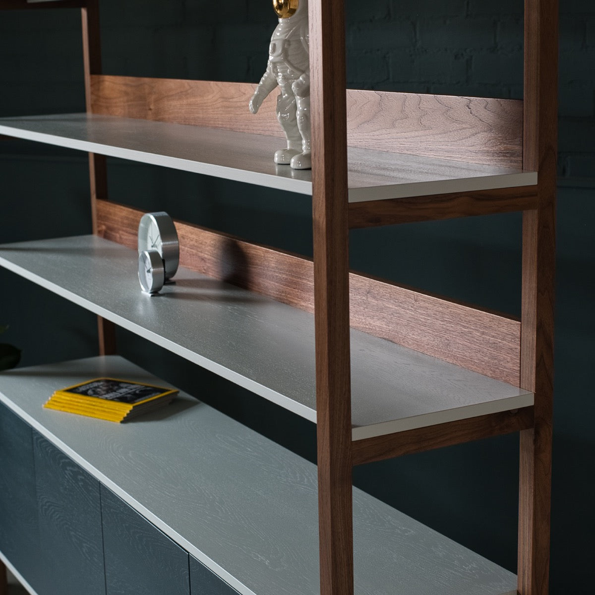 An image of the Walnut Shelving Unit, Inka product available from Koda Studios