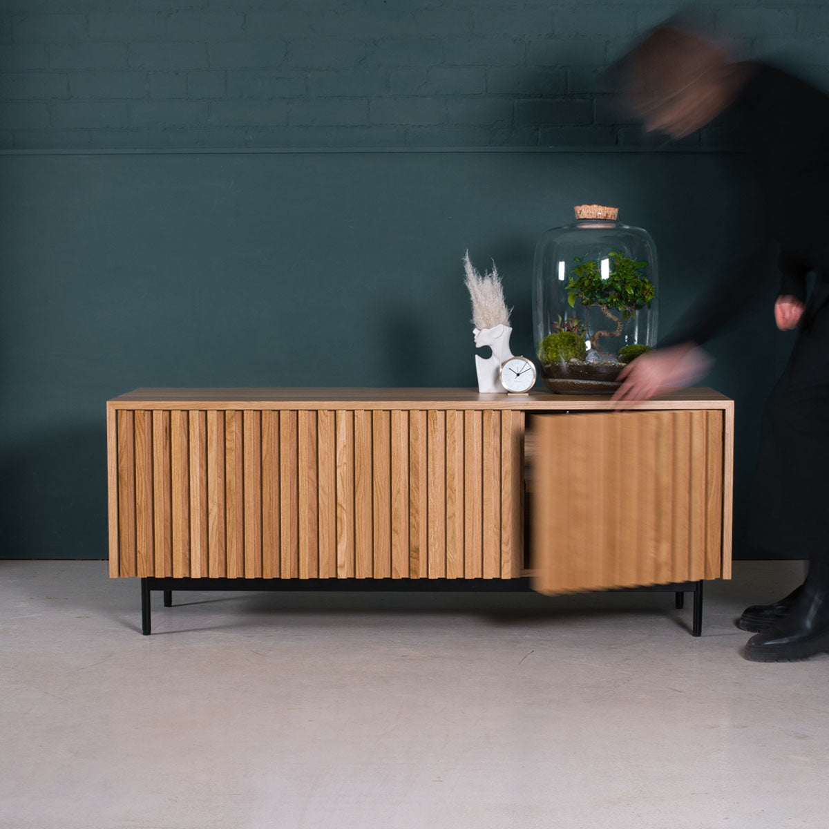 An image of the Fluted Oak Cabinet product available from Koda Studios