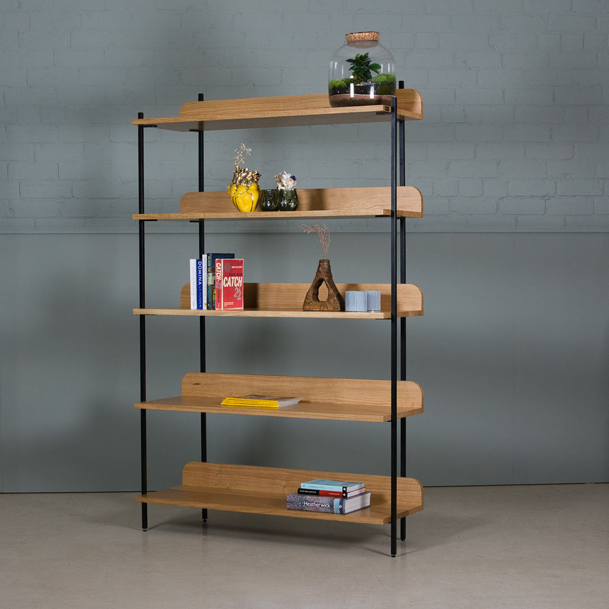 An image of the Oak Bookcase, Sia product available from Koda Studios