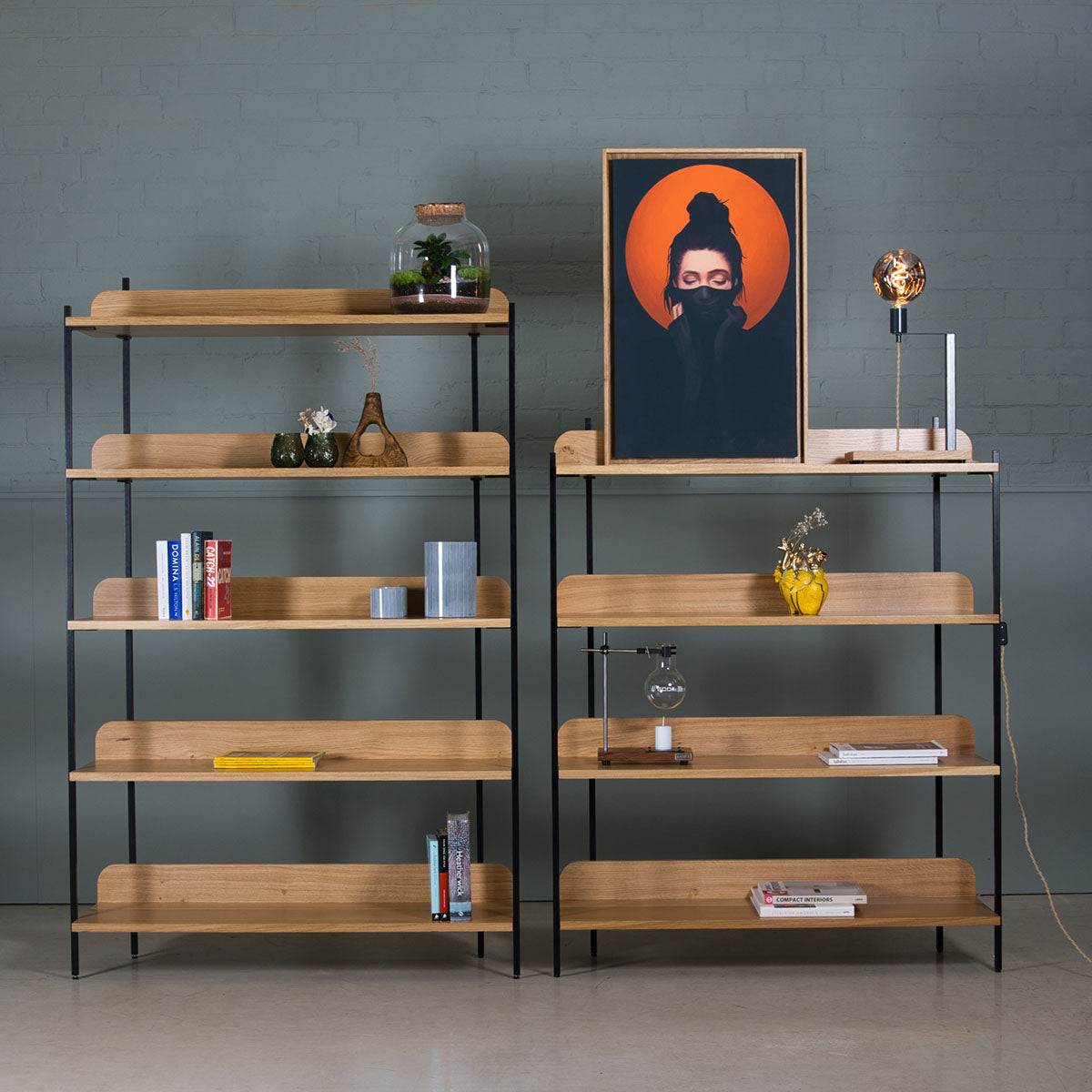 An image of the Oak Bookcase, Sia product available from Koda Studios