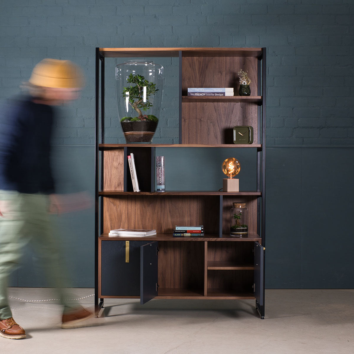 An image of the Walnut Bookcase, Hague product available from Koda Studios