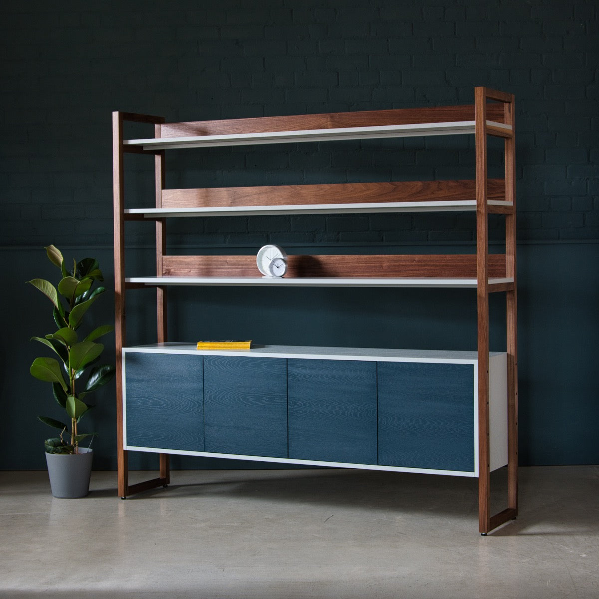 An image of the Walnut Shelving Unit, Inka product available from Koda Studios